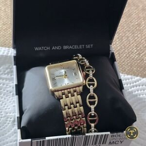 $40 Macy's Women Gold Watch Bracelet Set New Party Gift